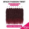 imagePassion Twist Hair  8 Packs 14 Inch Passion Twist Crochet Hair For Women Crochet Pretwisted Curly Hair Passion Twists Synthetic Braiding Hair Extensions 14 Inch 8 Packs T27TBUG