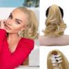 imageNAYOO Claw Clip Ponytail Extension Black Brown 12quot Short Wavy Ponytail Clip in Hair Extensions for Women Curly Natural Layered Pony Tails for Short Thin Hair Synthetic HairpieceBlack BrownDirty Blonde