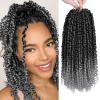 imagePassion Twist Hair  8 Packs 14 Inch Passion Twist Crochet Hair For Women Crochet Pretwisted Curly Hair Passion Twists Synthetic Braiding Hair Extensions 14 Inch 8 Packs T27TGREY