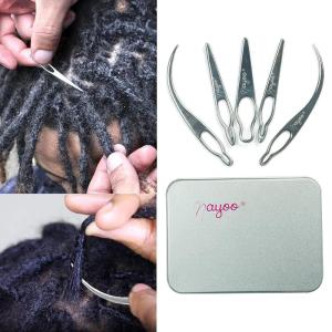 imageNAYOO Interlock Tool for Locs EasyLoc Hair Tool For Dreadlocks 5 Piece Silver Hair Locking Tool Interlocks or Sisterlocks Starting and Maintaining Your Locs Easy