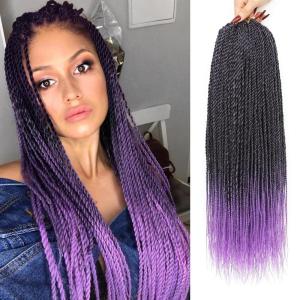 imageNAYOO Senegalese Twist Crochet Hair For Black Women  8 Packs 35 StrandsPack Small Twist Crochet Braids Hair Hot Water Setting Crochet Braiding Hair Straight Ends18 Inch 1B1BPurple