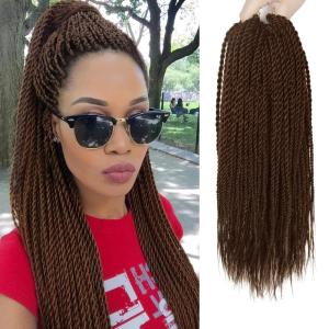 imageNAYOO Senegalese Twist Crochet Hair For Black Women  8 Packs 35 StrandsPack Small Twist Crochet Braids Hair Hot Water Setting Crochet Braiding Hair Straight Ends18 Inch 1B30