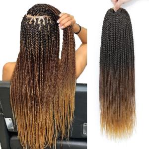imageNAYOO Senegalese Twist Crochet Hair For Black Women  8 Packs 35 StrandsPack Small Twist Crochet Braids Hair Hot Water Setting Crochet Braiding Hair Straight Ends18 Inch 1B1B3027
