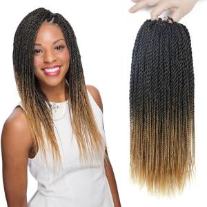 imageNAYOO Senegalese Twist Crochet Hair For Black Women  8 Packs 35 StrandsPack Small Twist Crochet Braids Hair Hot Water Setting Crochet Braiding Hair Straight Ends18 Inch 1B1B27