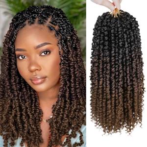 imagePassion Twist Hair  8 Packs 14 Inch Passion Twist Crochet Hair For Women Crochet Pretwisted Curly Hair Passion Twists Synthetic Braiding Hair Extensions 14 Inch 8 Packs T27T1B430