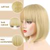 imageNAYOO Blonde Bob Wig with Bangs 12 Inch Short Blonde Wigs for Women Easy To Wear Straight Bob Wig Natural Look Colorful Wigs With Bangs Synthetic Wig For Everyday Use Parties613613