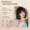 imageNAYOO Blonde Bob Wig with Bangs 12 Inch Short Blonde Wigs for Women Easy To Wear Straight Bob Wig Natural Look Colorful Wigs With Bangs Synthetic Wig For Everyday Use Parties613Black