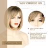 imageNAYOO Blonde Bob Wig with Bangs 12 Inch Short Blonde Wigs for Women Easy To Wear Straight Bob Wig Natural Look Colorful Wigs With Bangs Synthetic Wig For Everyday Use Parties613Ablonde