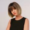 imageNAYOO Blonde Bob Wig with Bangs 12 Inch Short Blonde Wigs for Women Easy To Wear Straight Bob Wig Natural Look Colorful Wigs With Bangs Synthetic Wig For Everyday Use Parties613Ombre Blonde