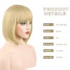 imageNAYOO Blonde Bob Wig with Bangs 12 Inch Short Blonde Wigs for Women Easy To Wear Straight Bob Wig Natural Look Colorful Wigs With Bangs Synthetic Wig For Everyday Use Parties613613