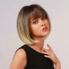 imageNAYOO Blonde Bob Wig with Bangs 12 Inch Short Blonde Wigs for Women Easy To Wear Straight Bob Wig Natural Look Colorful Wigs With Bangs Synthetic Wig For Everyday Use Parties613Ombre Blonde