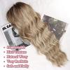 imageNAYOO Black Wigs with Bangs for Women Long Curly Wavy Hair Wigs Heat Resistant Synthetic Fiber Wigs for Daily Party Use 26 Inches BlackDirty Blonde