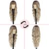 imageNAYOO Black Wigs with Bangs for Women Long Curly Wavy Hair Wigs Heat Resistant Synthetic Fiber Wigs for Daily Party Use 26 Inches BlackDirty Blonde