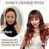 imageNAYOO Black Wigs with Bangs for Women Long Curly Wavy Hair Wigs Heat Resistant Synthetic Fiber Wigs for Daily Party Use 26 Inches BlackOmbre Auburn