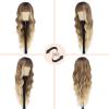 imageNAYOO Black Wigs with Bangs for Women Long Curly Wavy Hair Wigs Heat Resistant Synthetic Fiber Wigs for Daily Party Use 26 Inches BlackOmbre Blonde