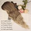 imageNAYOO Black Wigs with Bangs for Women Long Curly Wavy Hair Wigs Heat Resistant Synthetic Fiber Wigs for Daily Party Use 26 Inches BlackOmbre Blonde
