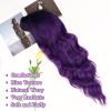 imageNAYOO Black Wigs with Bangs for Women Long Curly Wavy Hair Wigs Heat Resistant Synthetic Fiber Wigs for Daily Party Use 26 Inches BlackOmbre Purple