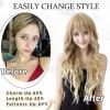 imageNAYOO Blonde Wigs with Bangs for Women Long Curly Wavy Hair Wigs Heat Resistant Synthetic Fiber Wigs for Daily Party Use 26 Inches Dirty BlondeBlonde