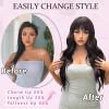 imageNAYOO Blonde Wigs with Bangs for Women Long Curly Wavy Hair Wigs Heat Resistant Synthetic Fiber Wigs for Daily Party Use 26 Inches Dirty BlondeDark Brown