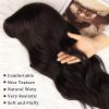 imageNAYOO Blonde Wigs with Bangs for Women Long Curly Wavy Hair Wigs Heat Resistant Synthetic Fiber Wigs for Daily Party Use 26 Inches Dirty BlondeDark Brown