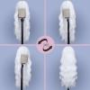 imageNAYOO Blonde Wigs with Bangs for Women Long Curly Wavy Hair Wigs Heat Resistant Synthetic Fiber Wigs for Daily Party Use 26 Inches Dirty BlondeWhite