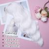 imageNAYOO Blonde Wigs with Bangs for Women Long Curly Wavy Hair Wigs Heat Resistant Synthetic Fiber Wigs for Daily Party Use 26 Inches Dirty BlondeWhite