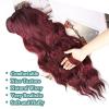 imageNAYOO Blonde Wigs with Bangs for Women Long Curly Wavy Hair Wigs Heat Resistant Synthetic Fiber Wigs for Daily Party Use 26 Inches Dirty BlondeWine Red