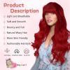 imageNAYOO Wig with Bangs Long Natural Wavy Synthetic Wigs for Women 26 Inches Long Heat Resistant Fiber Wigs for Cosplay Party UseHalloween Use Red 26 InchRed
