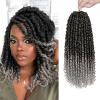 imageNice One PreTwisted Passion Twist Hair 8 Packs 112 Strands Pre Looped Passion Twist Braiding Hair for Women Short Passion Twists Crochet Hair Extensions 20 Inch Pack of 8 1BTGREY