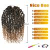 imageNice One PreTwisted Passion Twist Hair 8 Packs 112 Strands Pre Looped Passion Twist Braiding Hair for Women Short Passion Twists Crochet Hair Extensions 20 Inch Pack of 8 1BT27