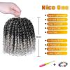 imageNice One PreTwisted Passion Twist Hair 8 Packs 112 Strands Pre Looped Passion Twist Braiding Hair for Women Short Passion Twists Crochet Hair Extensions 20 Inch Pack of 8 1BTGREY