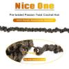 imageNice One PreTwisted Passion Twist Hair 8 Packs 112 Strands Pre Looped Passion Twist Braiding Hair for Women Short Passion Twists Crochet Hair Extensions 20 Inch Pack of 8 1BT27
