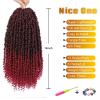 imageNice One PreTwisted Passion Twist Hair 8 Packs 112 Strands Pre Looped Passion Twist Braiding Hair for Women Short Passion Twists Crochet Hair Extensions 20 Inch Pack of 8 1BTBUG