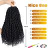 imageNice One PreTwisted Passion Twist Hair 8 Packs 112 Strands Pre Looped Passion Twist Braiding Hair for Women Short Passion Twists Crochet Hair Extensions 20 Inch Pack of 8 1B1B