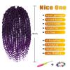 imageNice One PreTwisted Passion Twist Hair 8 Packs 112 Strands Pre Looped Passion Twist Braiding Hair for Women Short Passion Twists Crochet Hair Extensions 20 Inch Pack of 8 1BTPURPLE
