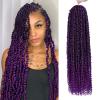 imageNice One PreTwisted Passion Twist Hair 8 Packs 112 Strands Pre Looped Passion Twist Braiding Hair for Women Short Passion Twists Crochet Hair Extensions 20 Inch Pack of 8 1BTPURPLE