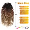 imageNice One PreTwisted Passion Twist Hair 8 Packs 112 Strands Pre Looped Passion Twist Braiding Hair for Women Short Passion Twists Crochet Hair Extensions 20 Inch Pack of 8 1BT1B3027