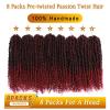 imageNice One PreTwisted Passion Twist Hair 8 Packs 112 Strands Pre Looped Passion Twist Braiding Hair for Women Short Passion Twists Crochet Hair Extensions 20 Inch Pack of 8 1BTBUG