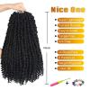 imageNice One PreTwisted Passion Twist Hair 8 Packs 112 Strands Pre Looped Passion Twist Braiding Hair for Women Short Passion Twists Crochet Hair Extensions 20 Inch Pack of 8 1B1B