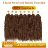 imageNice One PreTwisted Passion Twist Hair 8 Packs 112 Strands Pre Looped Passion Twist Braiding Hair for Women Short Passion Twists Crochet Hair Extensions 20 Inch Pack of 8 1B30