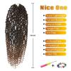 imageNice One PreTwisted Passion Twist Hair 8 Packs 112 Strands Pre Looped Passion Twist Braiding Hair for Women Short Passion Twists Crochet Hair Extensions 20 Inch Pack of 8 1BT30