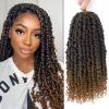 imageNice One PreTwisted Passion Twist Hair 8 Packs 112 Strands Pre Looped Passion Twist Braiding Hair for Women Short Passion Twists Crochet Hair Extensions 20 Inch Pack of 8 1BT30