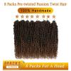 imageNice One PreTwisted Passion Twist Hair 8 Packs 112 Strands Pre Looped Passion Twist Braiding Hair for Women Short Passion Twists Crochet Hair Extensions 20 Inch Pack of 8 1BT30