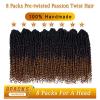 imageNice One PreTwisted Passion Twist Hair 8 Packs 112 Strands Pre Looped Passion Twist Braiding Hair for Women Short Passion Twists Crochet Hair Extensions 20 Inch Pack of 8 1BT1B3330