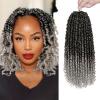 imageNice One PreTwisted Passion Twist Hair 8 Packs 112 Strands Pre Looped Passion Twist Braiding Hair for Women Short Passion Twists Crochet Hair Extensions 20 Inch Pack of 8 1BTGREY