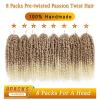 imageNice One PreTwisted Passion Twist Hair 8 Packs 112 Strands Pre Looped Passion Twist Braiding Hair for Women Short Passion Twists Crochet Hair Extensions 20 Inch Pack of 8 1BT27613