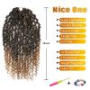 imageNice One PreTwisted Passion Twist Hair 8 Packs 112 Strands Pre Looped Passion Twist Braiding Hair for Women Short Passion Twists Crochet Hair Extensions 20 Inch Pack of 8 1BT27