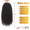 imageNice One PreTwisted Passion Twist Hair 8 Packs 112 Strands Pre Looped Passion Twist Braiding Hair for Women Short Passion Twists Crochet Hair Extensions 20 Inch Pack of 8 1B4