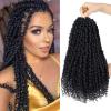 imageNice One PreTwisted Passion Twist Hair 8 Packs 112 Strands Pre Looped Passion Twist Braiding Hair for Women Short Passion Twists Crochet Hair Extensions 20 Inch Pack of 8 1B1B