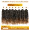 imageNice One PreTwisted Passion Twist Hair 8 Packs 112 Strands Pre Looped Passion Twist Braiding Hair for Women Short Passion Twists Crochet Hair Extensions 20 Inch Pack of 8 1BT27